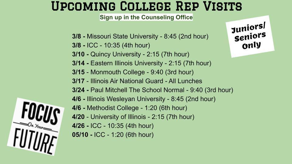 College Rep Visits