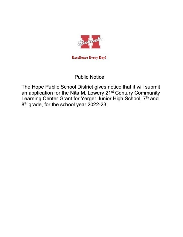 Grant application notice