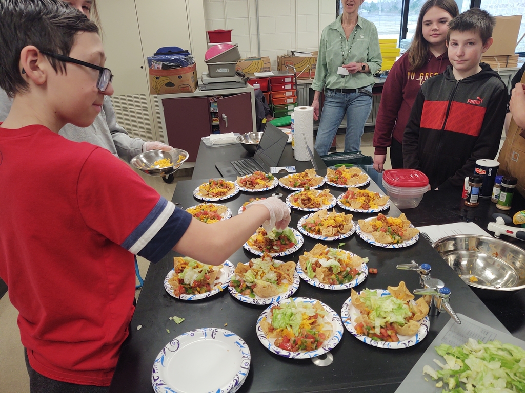 Check out the yummy turkey nachos Mrs. Stanley's 7th grade health class made today! The students are improving their cooking and recipe following skills each week.