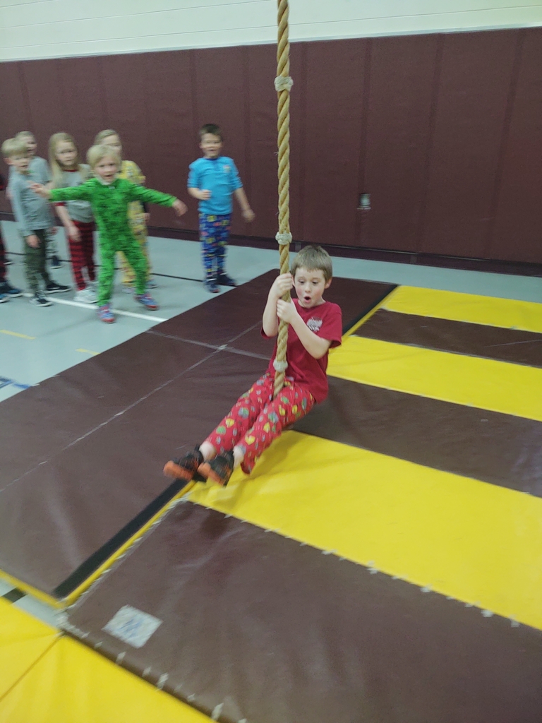 Shhhhhh dont tell TarZeien that the kindergartens were practing swinging on the rope in PE this week! TarZeien should be nervous for next weeks rope swing challenge in our March Is Reading Month assembly!!