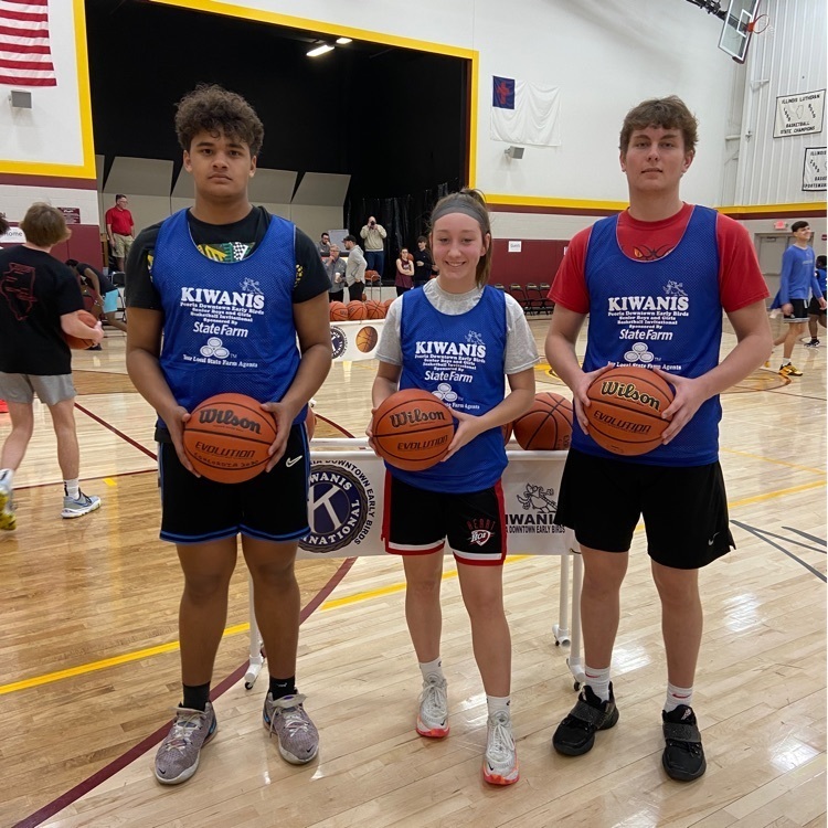 Busy weekend for our PCHS basketball players. These 3 represented Pekin in the Kiwani’s Early Bird All Star game in Peoria. Great job! #dragonpride