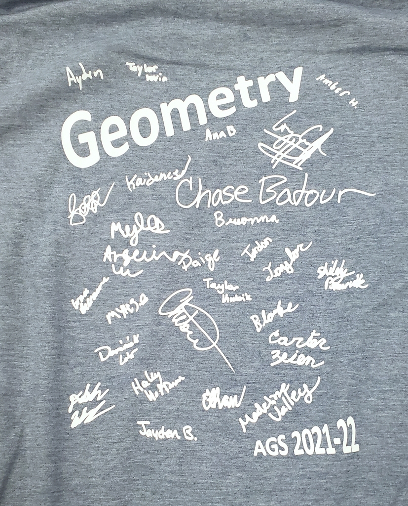 Shirt back with everyone's name