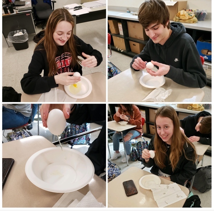 Third and fourth year German students decorate hollowed out Easter eggs recreating German holiday tradition!