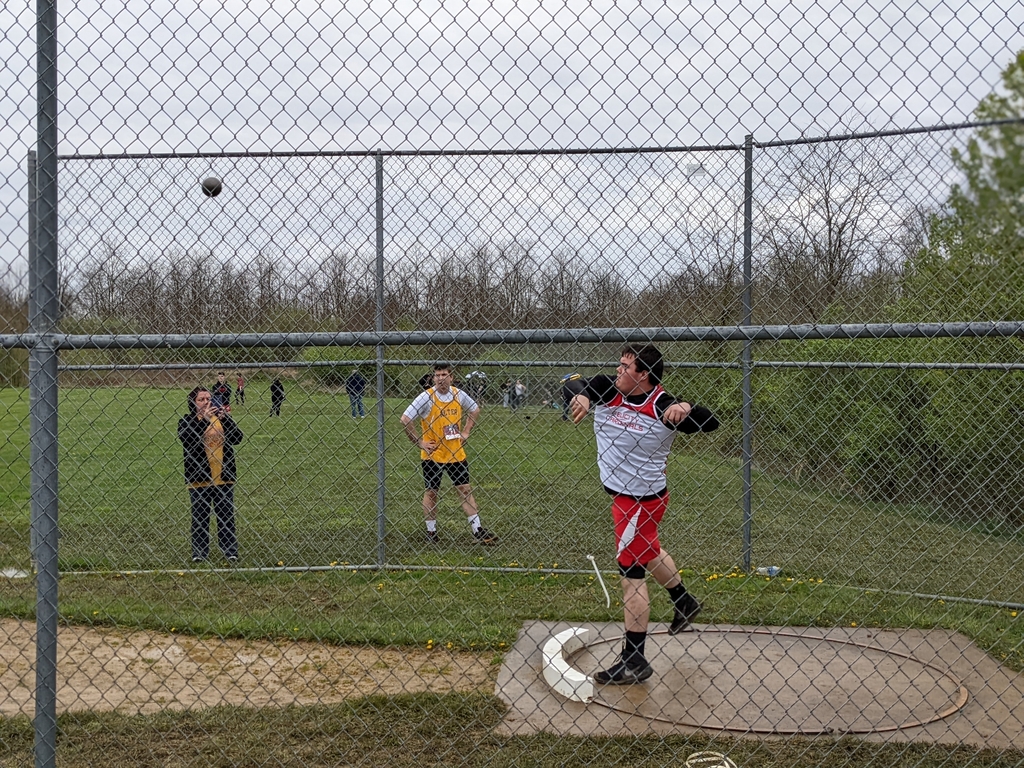 Tossing the shot.