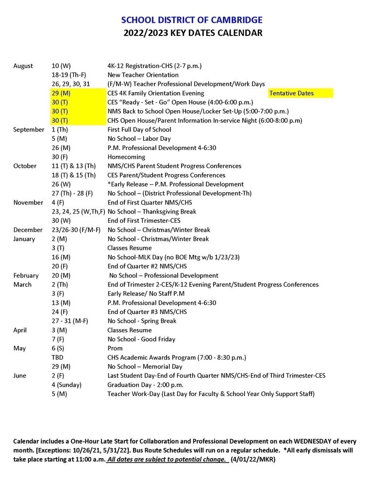 Key Dates 22-23