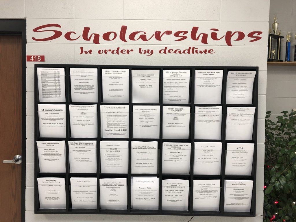 New scholarship board at high school. 