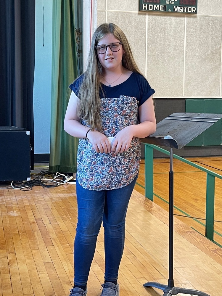 1st Place 5th Speech Contest Emmalee Kertz 