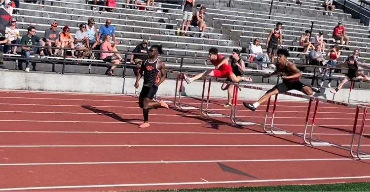 Chase Frainer running 14.65 in the 110 hurdles