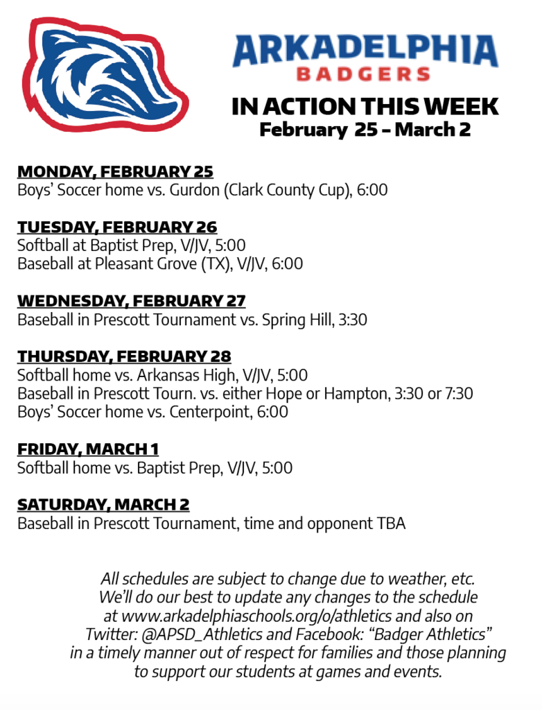 This Week in APSD Athletics: FEb. 28 - March 2