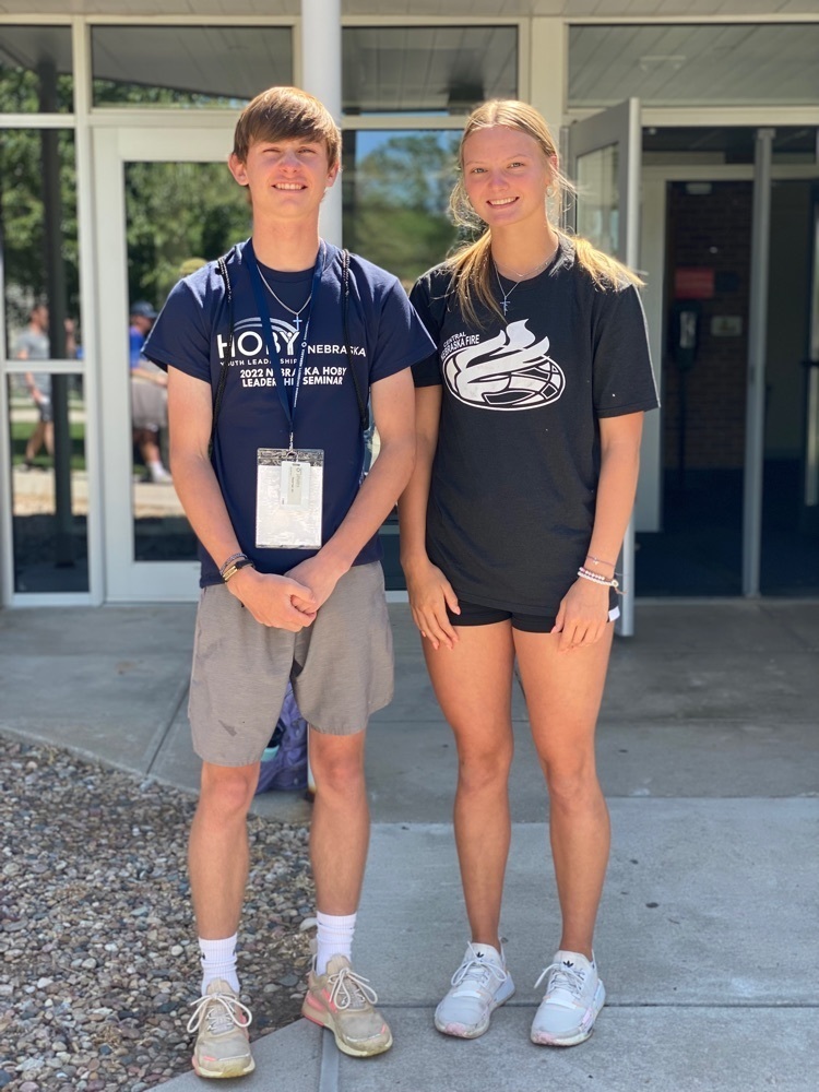 Reid and Macie representing Wood River High School at the Nebraska Hugh O’Brian (HOBY) Leadership Seminar @ Concordia University June 3-June 5