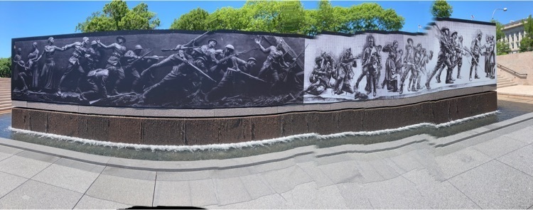 WII  monument A depiction of a soldiers experience throughout the war.