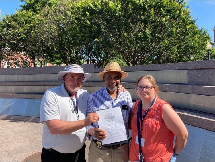 Close up program sponsors get certified by Civil War Memorial Director Dr. Frank Smith