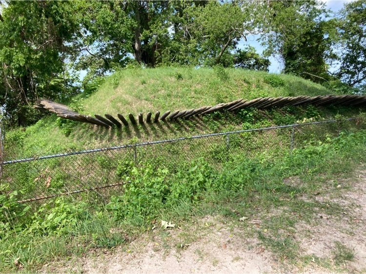 defensive barriers protecting the redoubt.