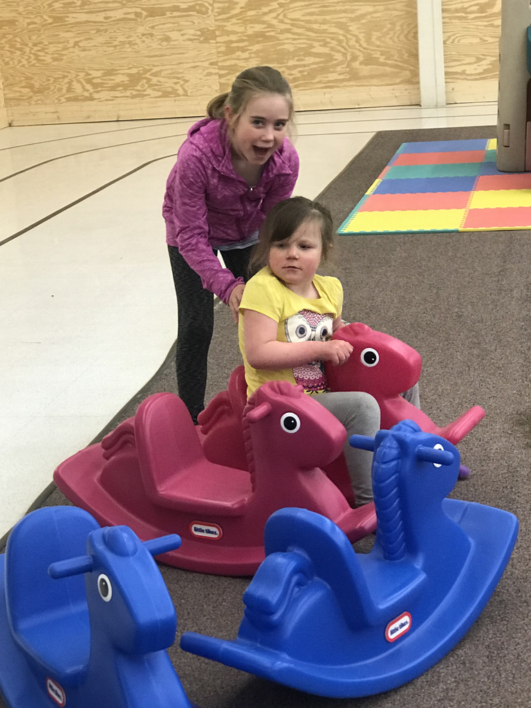 Helping Hands in Sullivan participants enjoying the toys at Building 1225. 