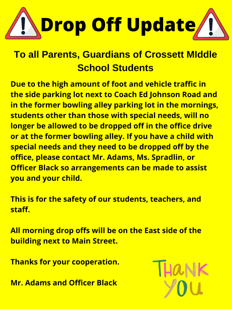 Drop Off Updates