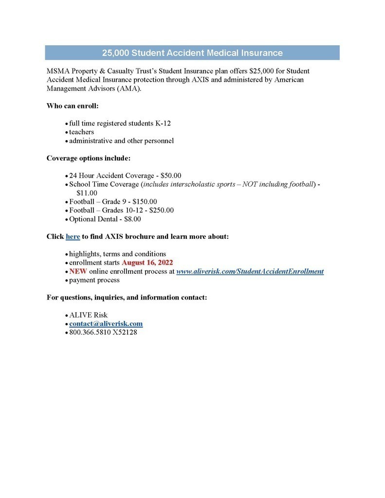 MSMA Student Accident Insurance