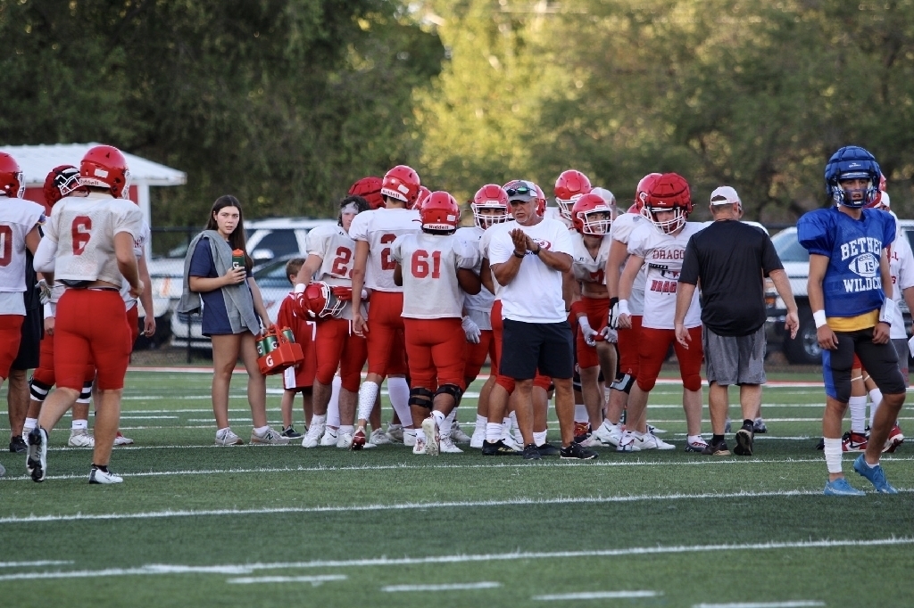 Coach Scott happy with the last play.