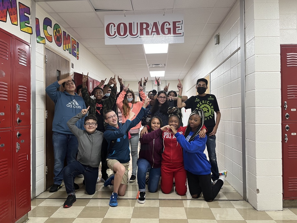 yerger students under courage sign