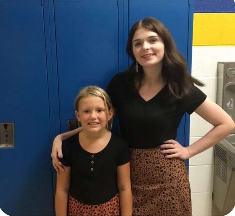 Emma & Ms. Reinhardt twinning for the day.