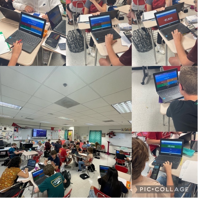 Mrs. Ronna’s algebra 1A students showing their knowledge with Gimkit!  Using their skills and strategies to win 🥇 