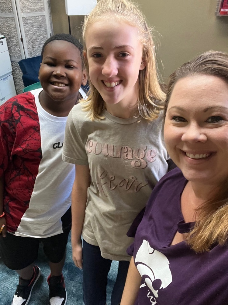 Mrs. Hale interviewing with a few students from journalism today!