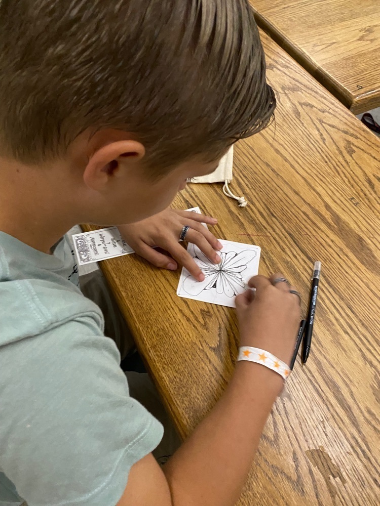 Zentangle during Advisory Mindfulness and Marigolds