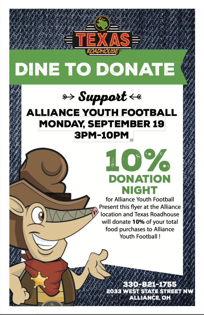 Aviator Youth Football Fundraiser Flyer