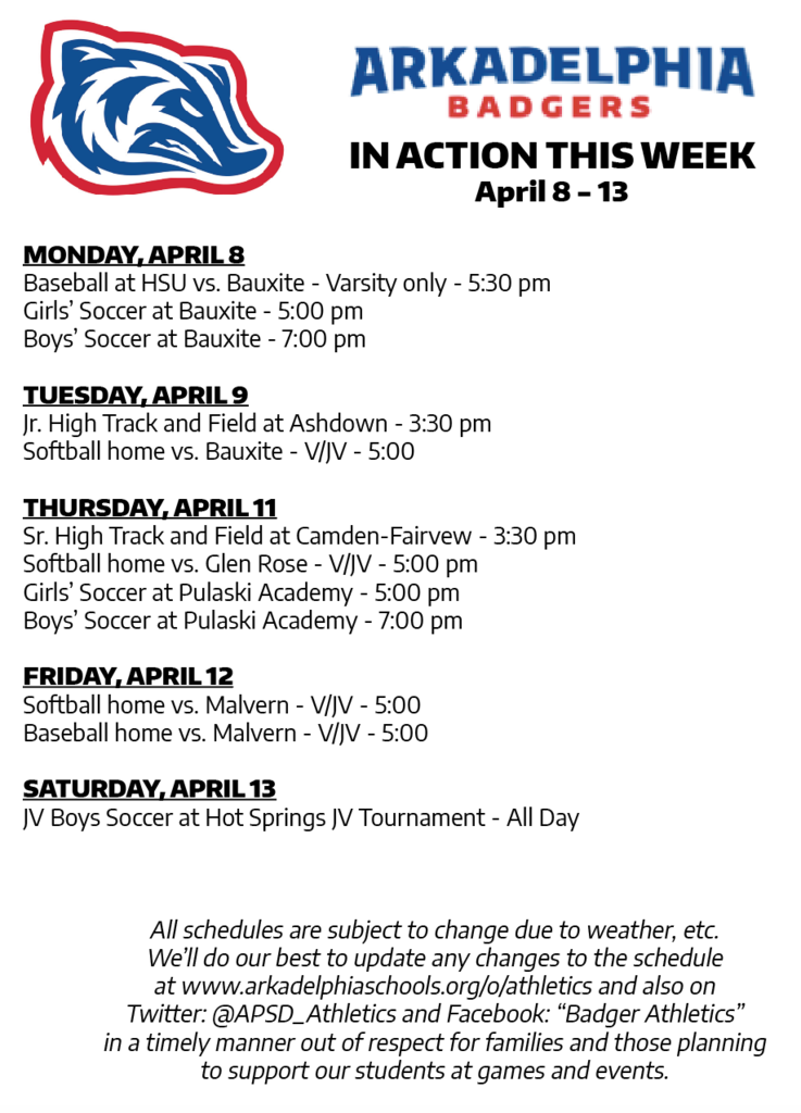 This Week in APSD Athletics: April 8-13