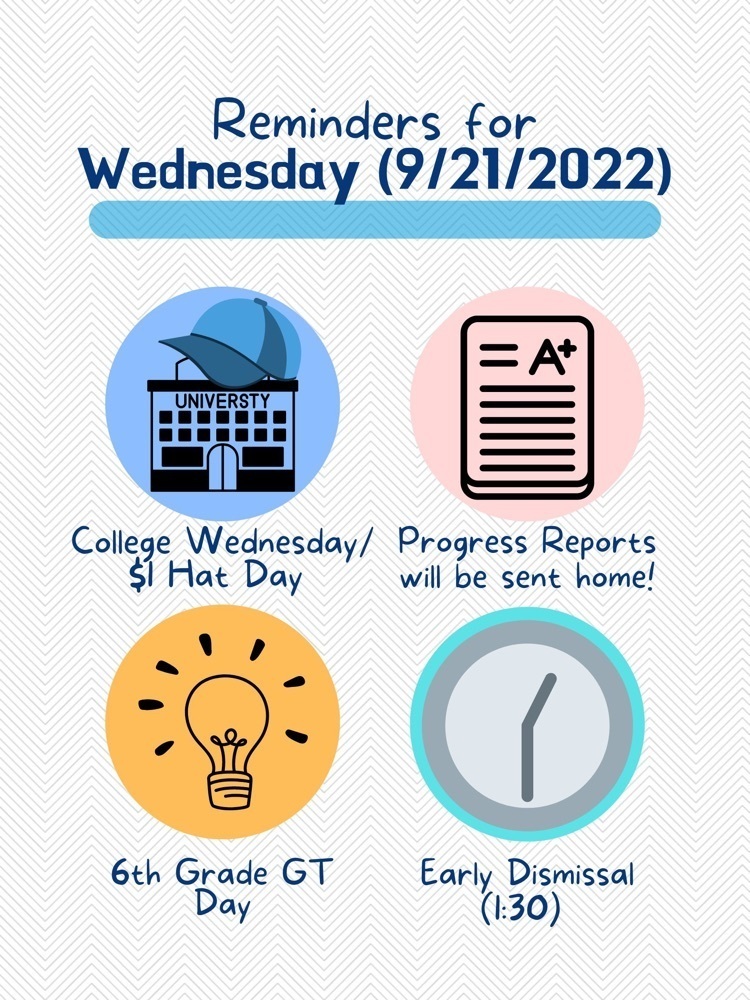 Important reminders for our WMS students and families!