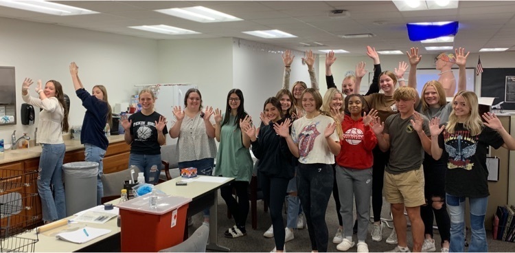 Nursing Assistant students practicing medical asepsis!
