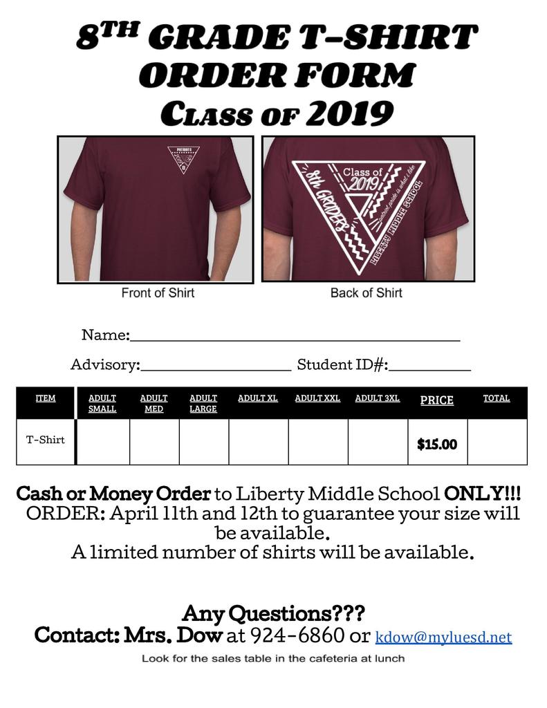 2019 - 8th Grade Tshirt