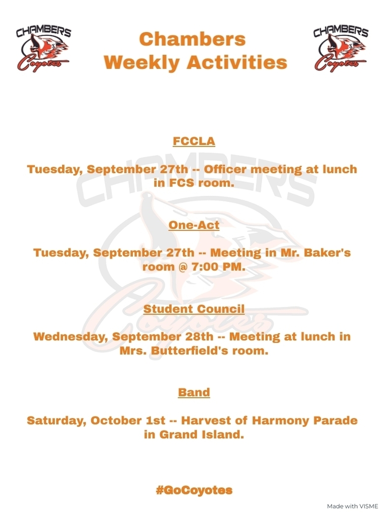 Weekly Activities