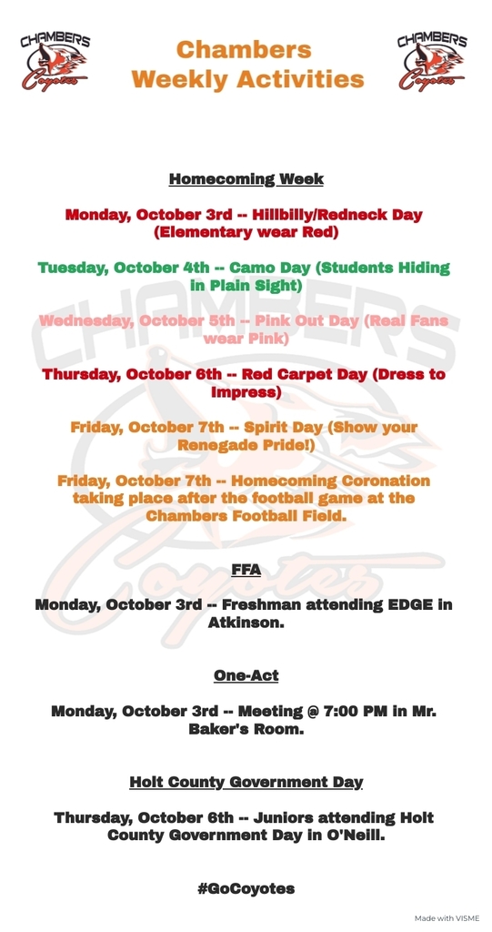 Weekly Activities