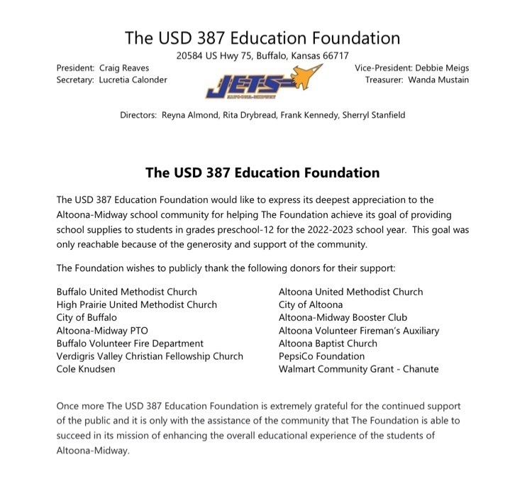 school supply donation thank you letter