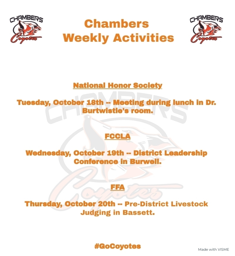 Weekly Activities