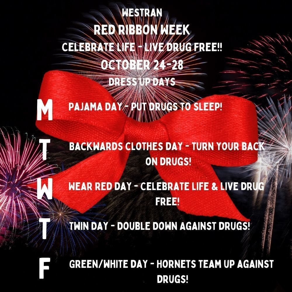 October 24-28 is Red Ribbon Week! Celebrate Life! Live Drug Free!