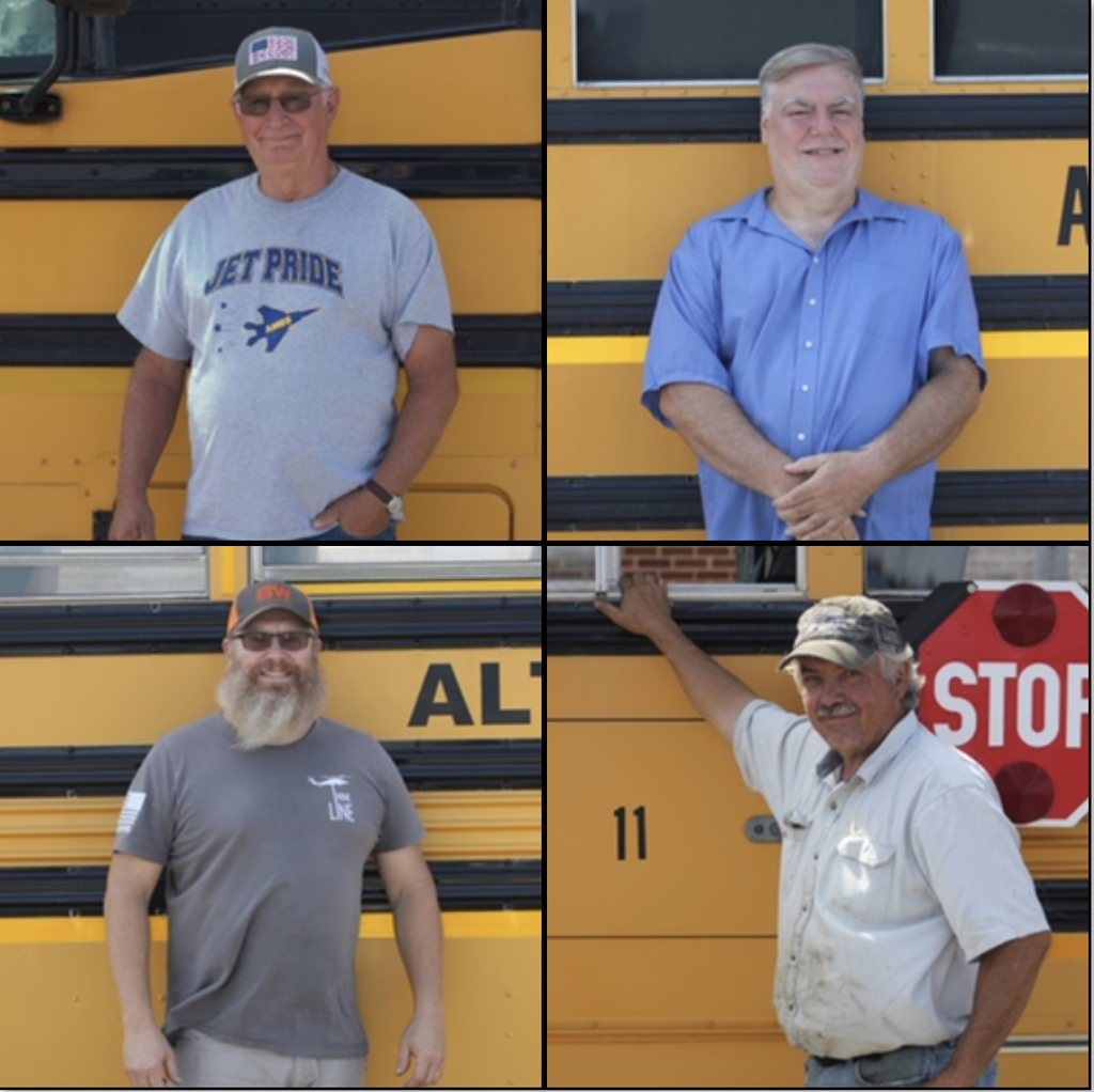 bus drivers stand by bus