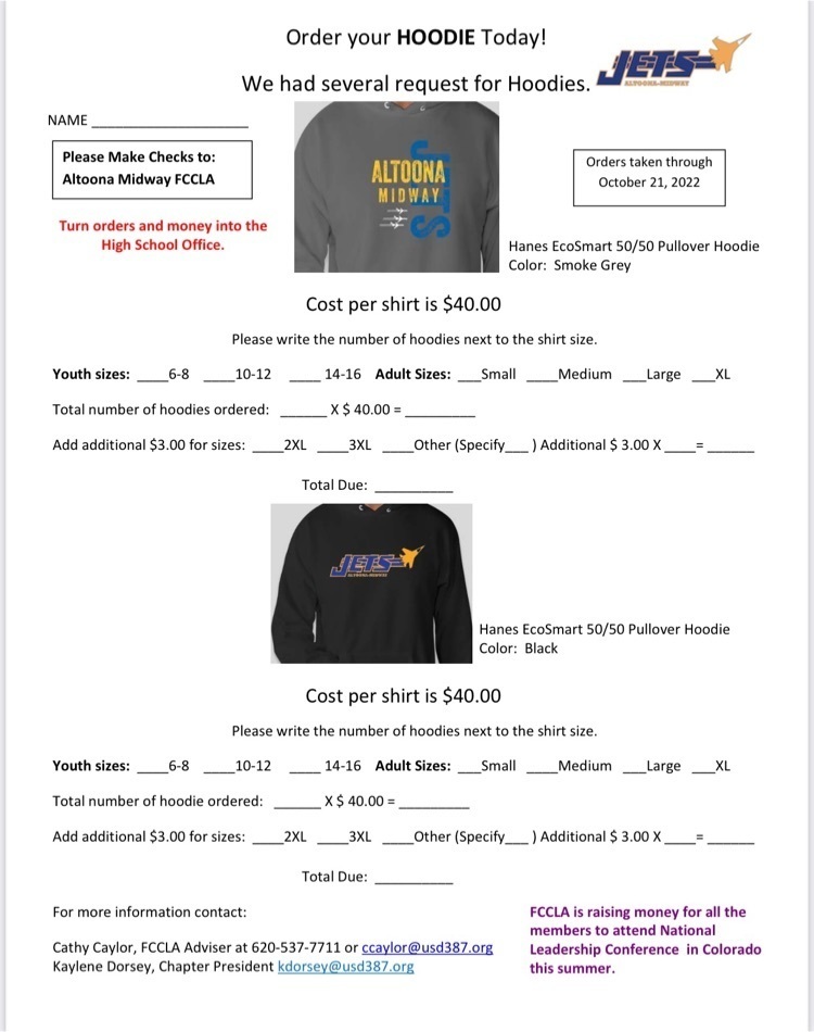 hoodie order form