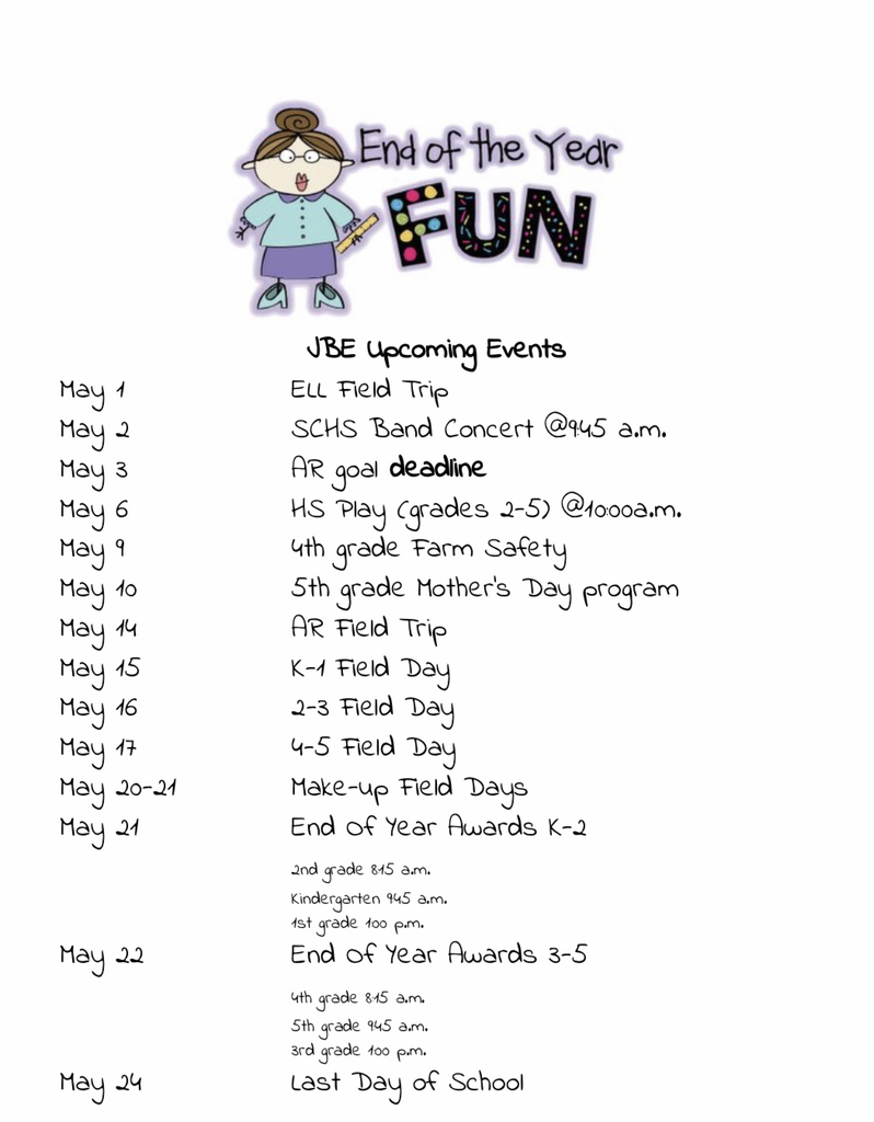 JBE Upcoming Events May 2019