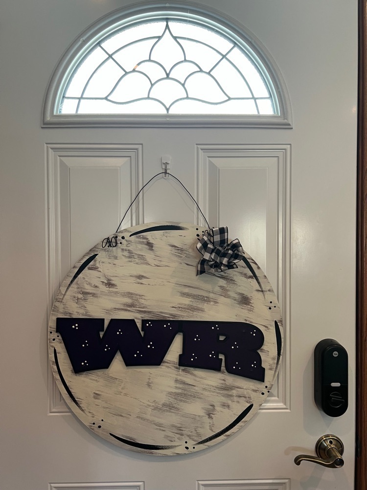White WR Door Hanger