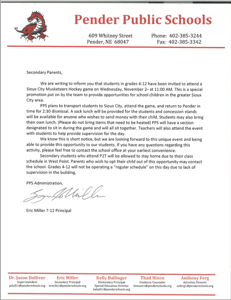 Parent Letter