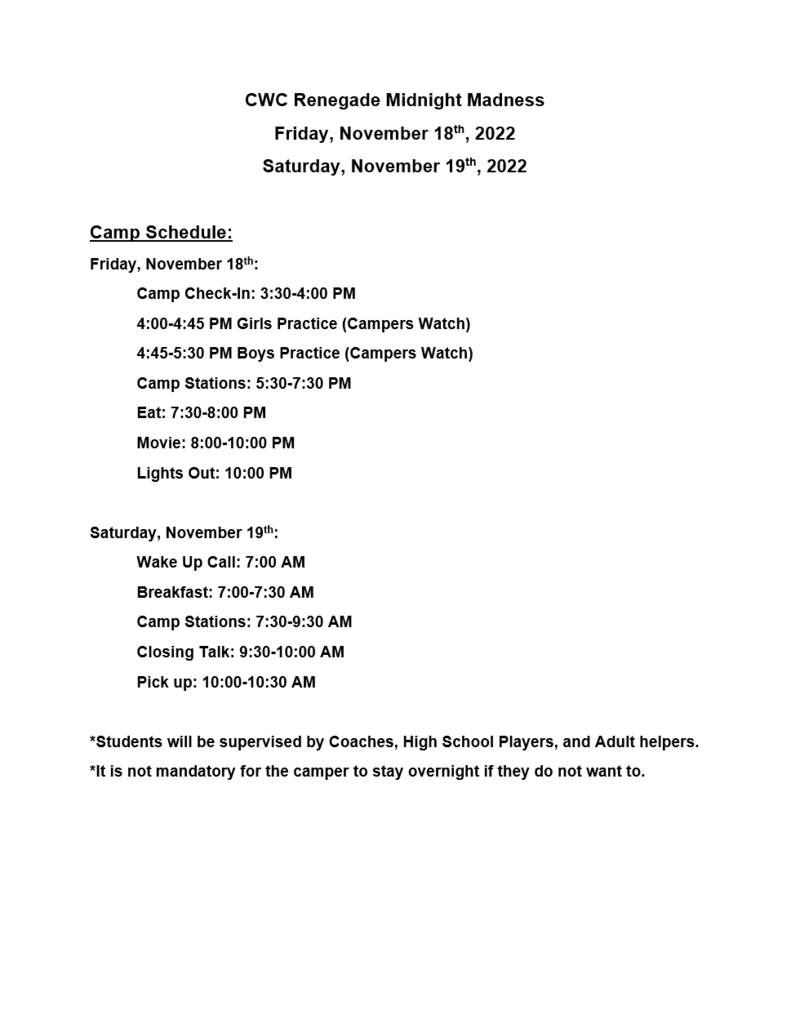 Midnight Madness Camp
