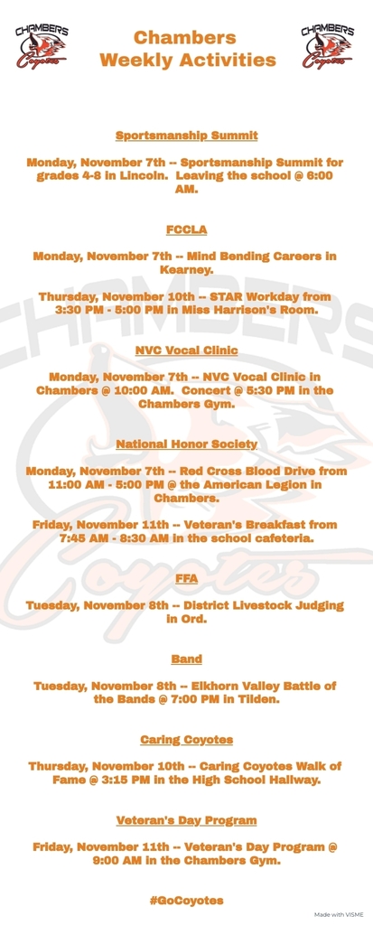 Weekly Activities