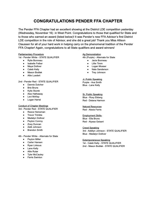 District LDE Results