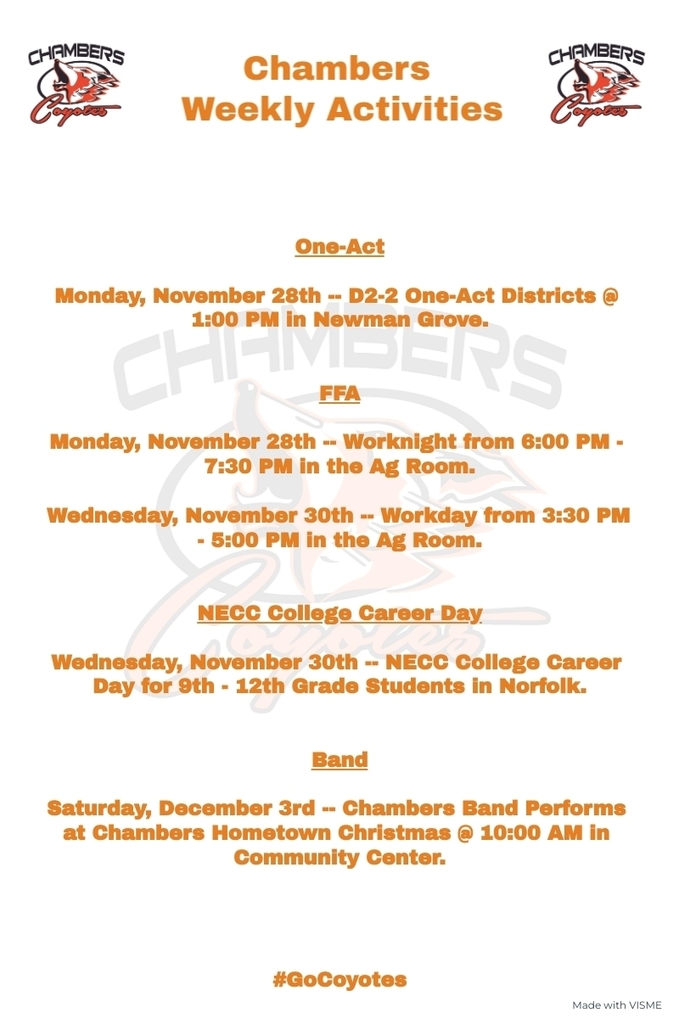 Weekly Activities