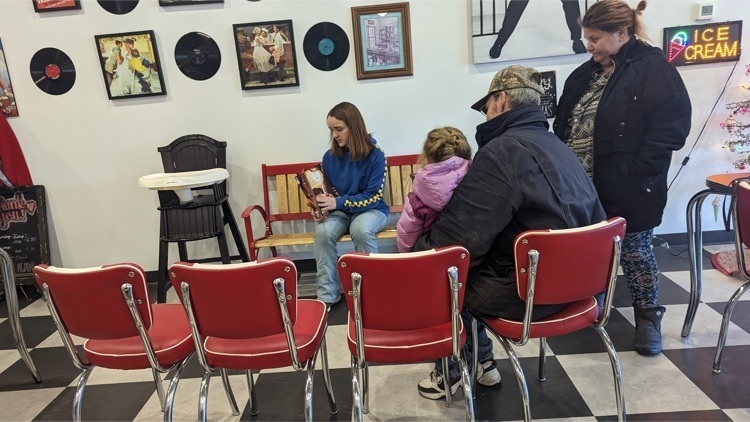 book reading at The Soda Shoppe