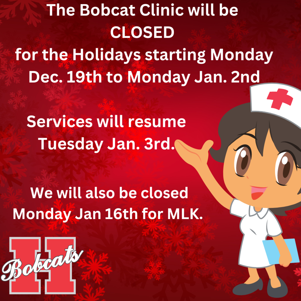 clinic will close for holidays