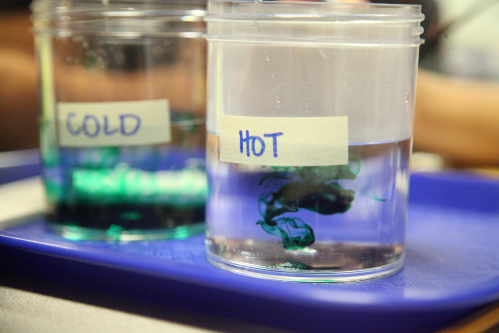 Color mixing in water