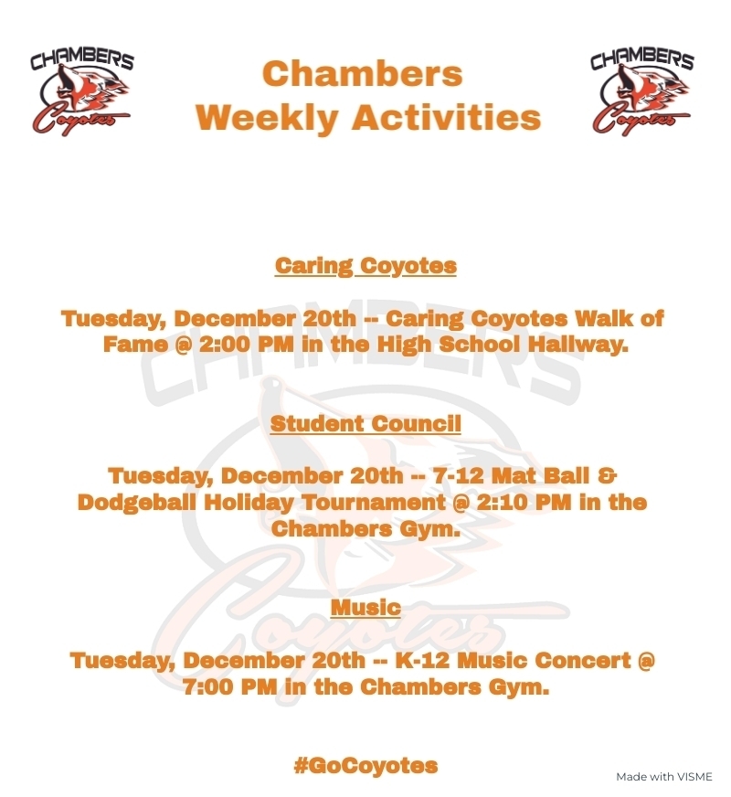 Weekly Activities