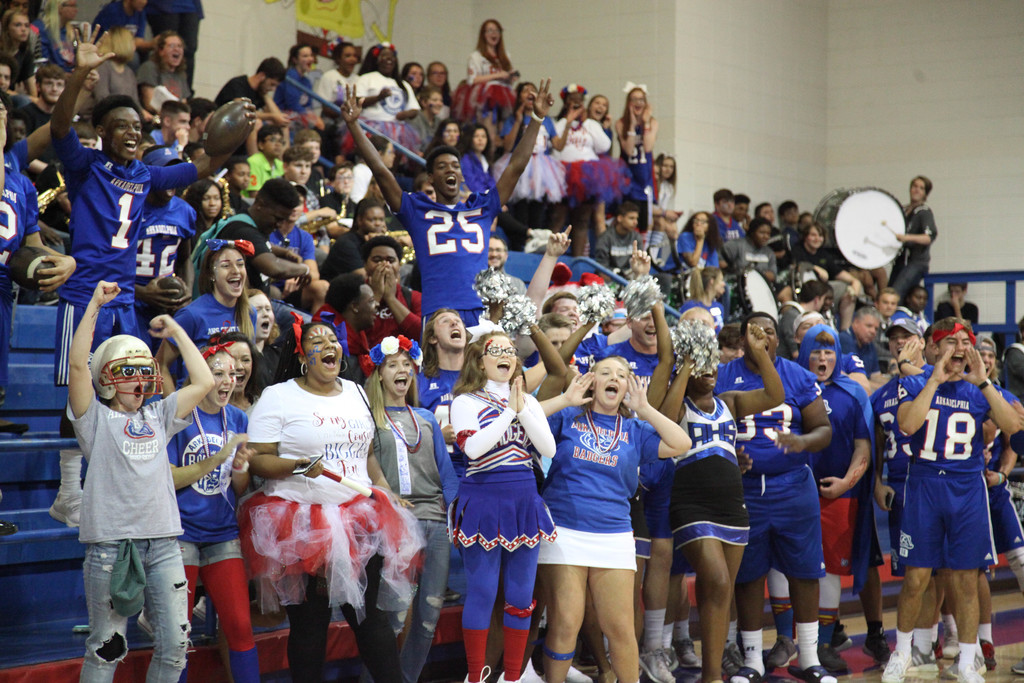 AHS Seniors cheering at pep rally
